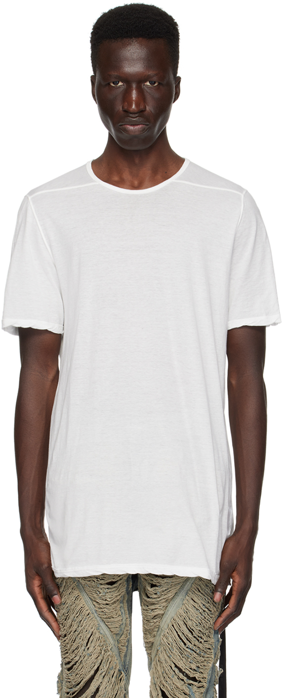 Rick Owens Drkshdw Off-white Level T-shirt In 11 Milk