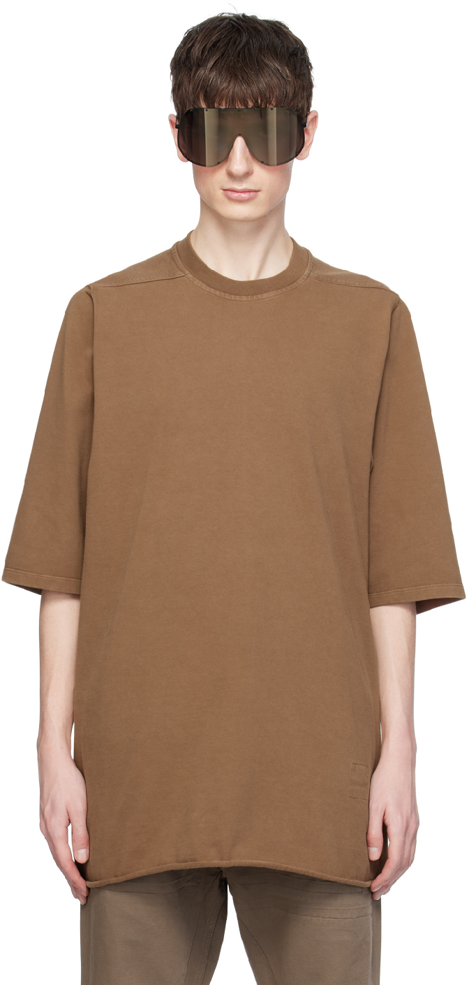 Brown Jumbo T-Shirt by Rick Owens DRKSHDW on Sale