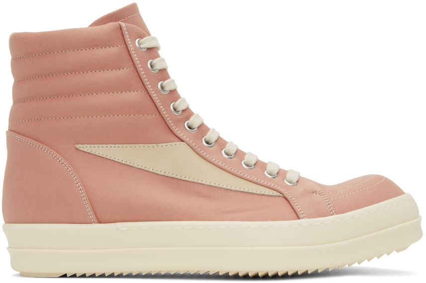 Shop Rick Owens Drkshdw Pink High Vintage Sneaks Sneakers In 1311 Dark Pink/milk/