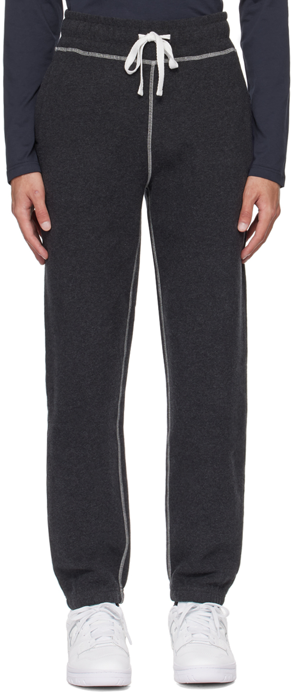 Sunspel Grey Relaxed-fit Sweatpants In Charcoal Melange