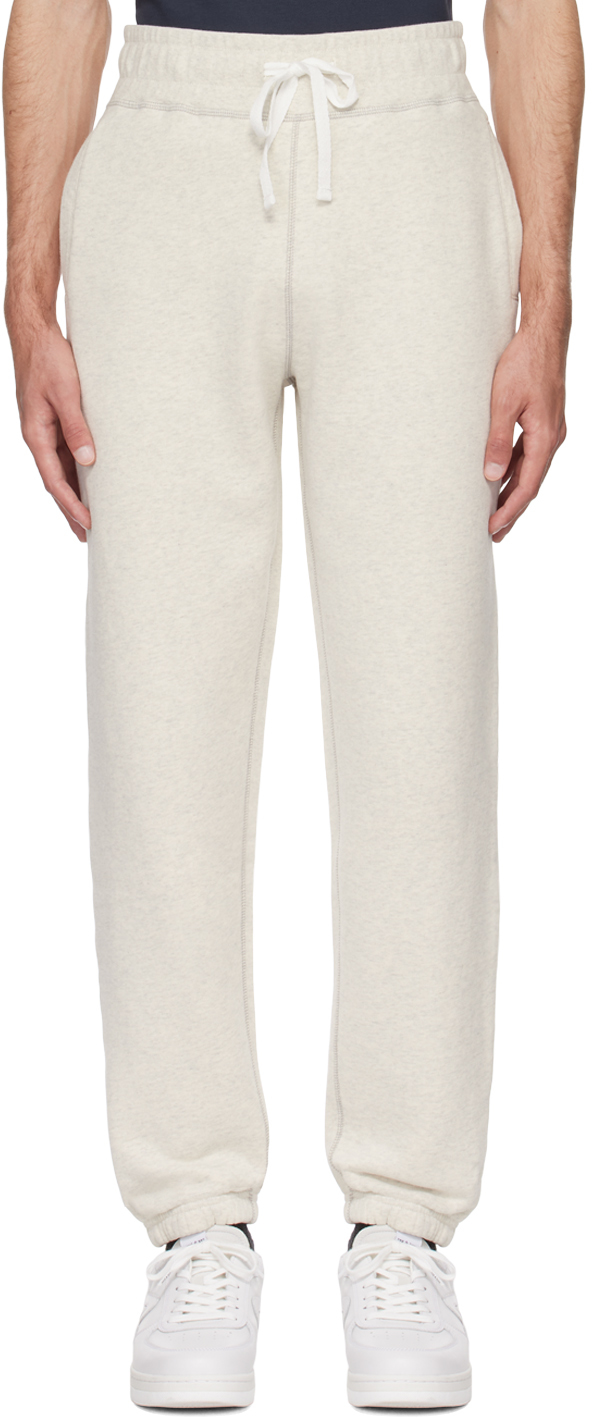 Sunspel Off-white Relaxed-fit Sweatpants In Archive White Melang