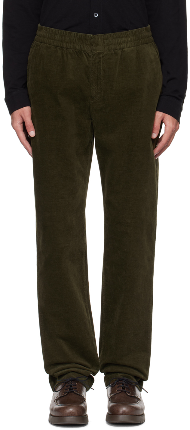 Khaki Relaxed-Fit Trousers