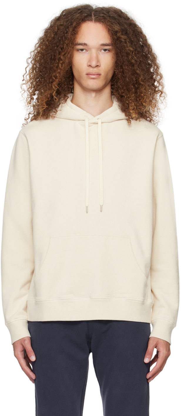 Sunspel Off-white Drawstring Hoodie In Undyed