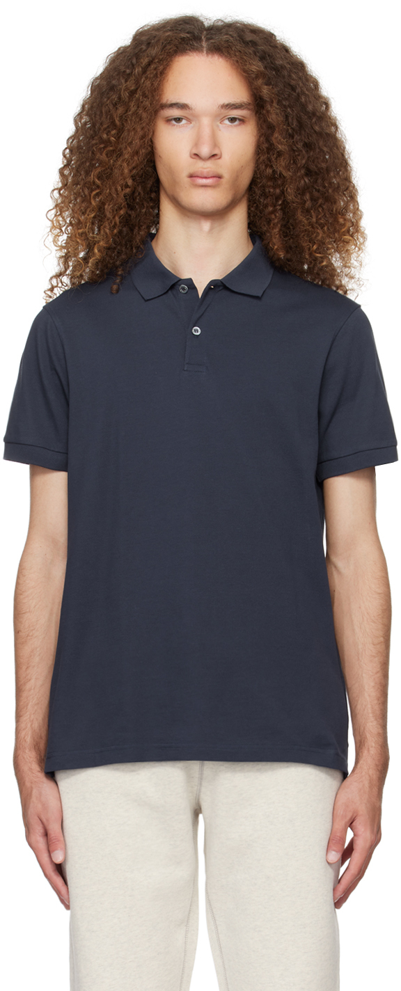 Sunspel Navy Two-button Polo