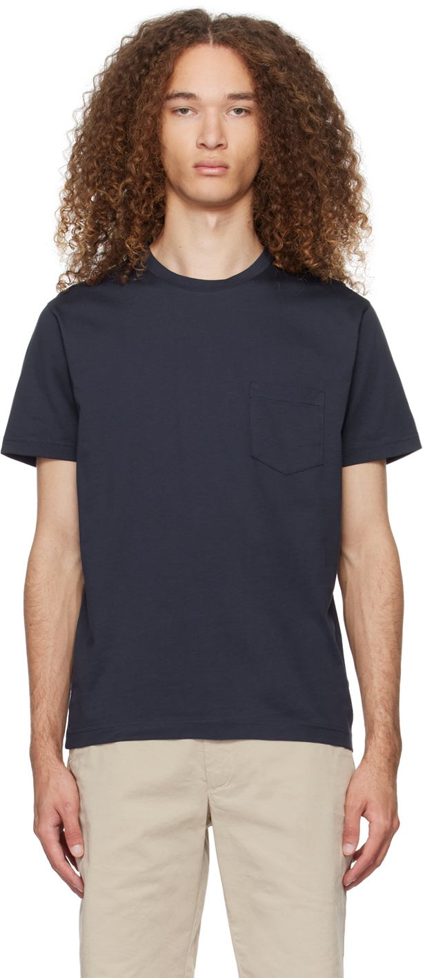 Shop Sunspel Navy Riviera T-shirt