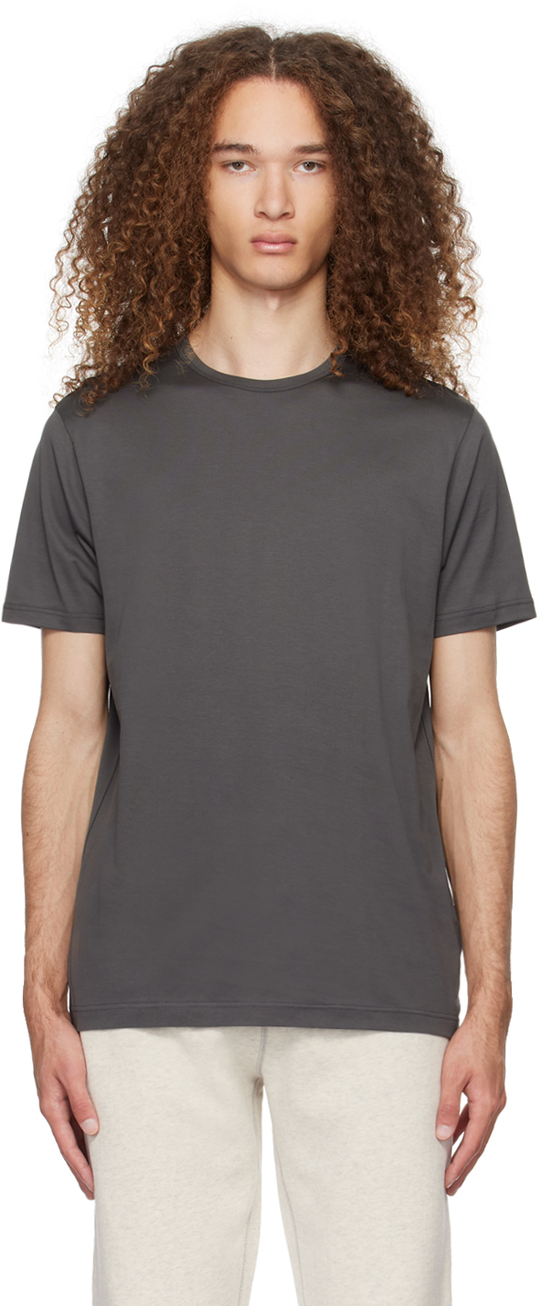 Sunspel Gray Classic T-shirt In Charcoal