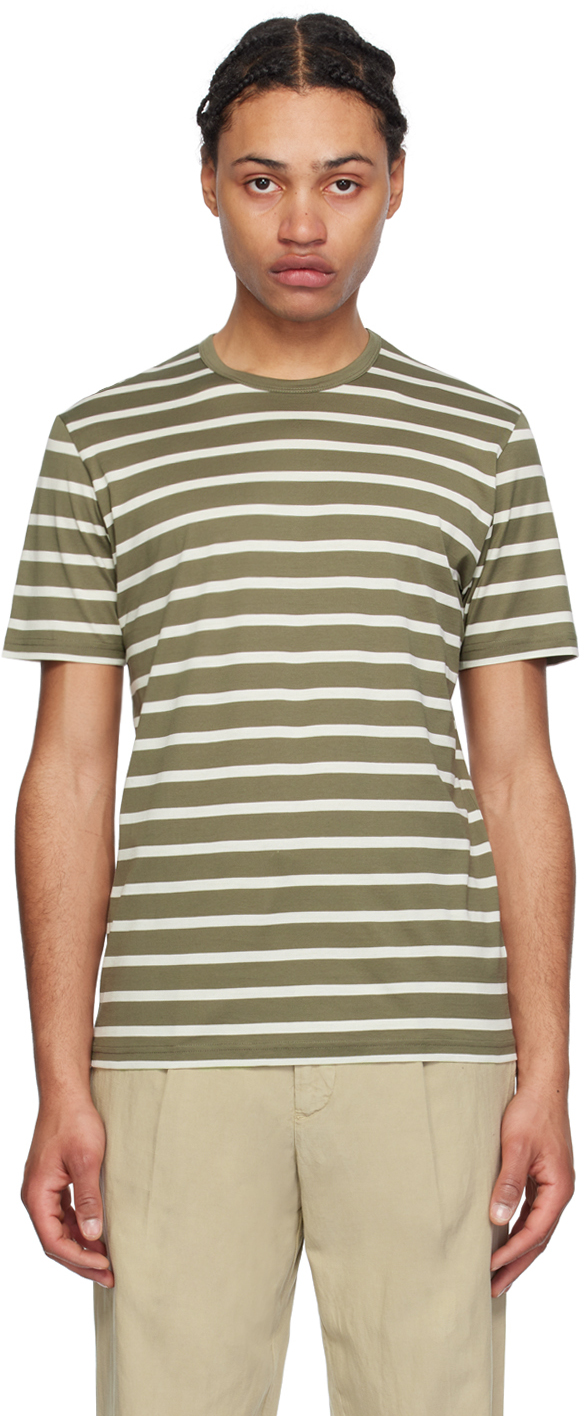 Khaki & Off-White Classic T-Shirt by Sunspel on Sale