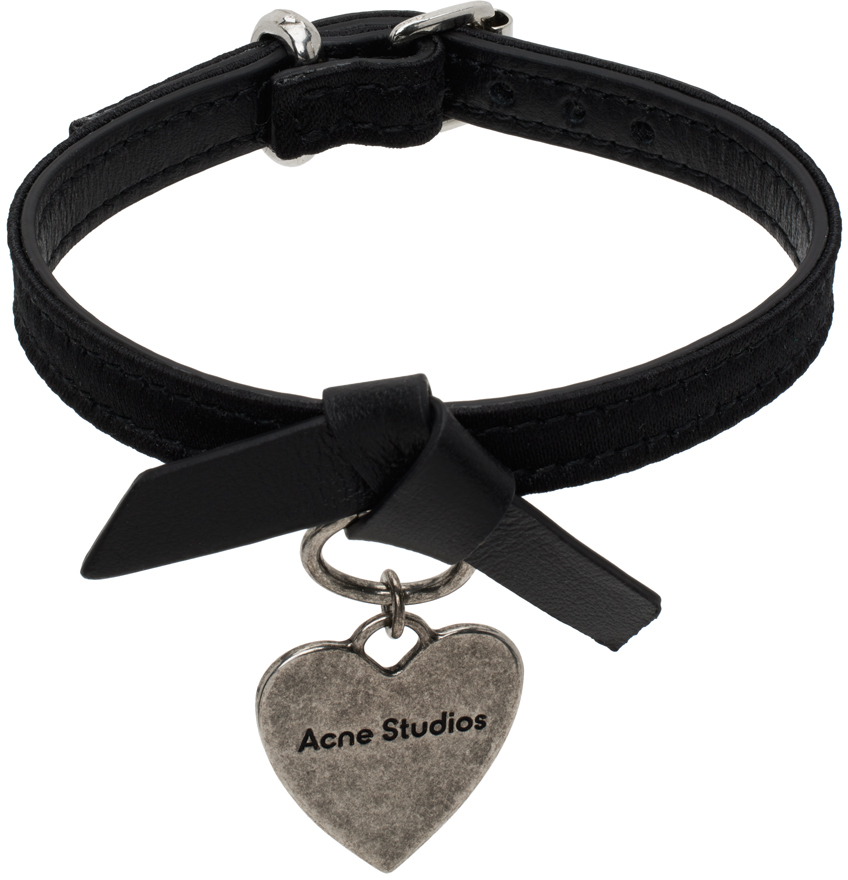 Shop Acne Studios Black Musubi Charm Bracelet In 900 Black