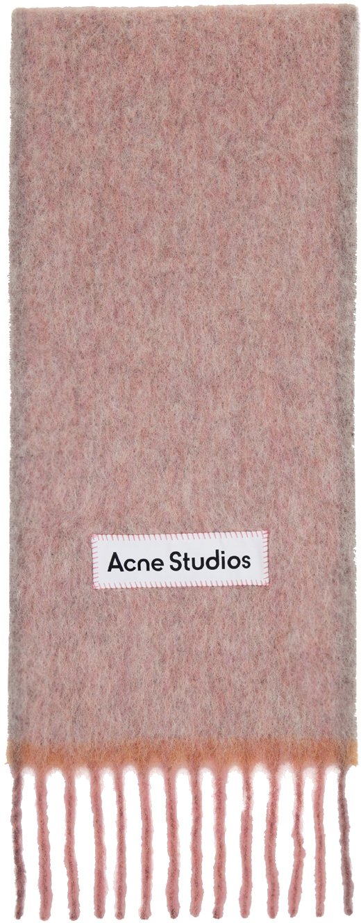 Acne Studios Pink Wool Mohair Scarf In 416 Dusty Pink