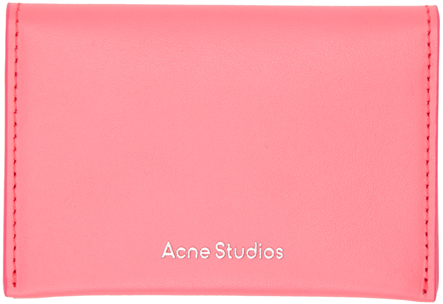 Acne Studios Pink Folded Card Holder In Cjg Electric Pink