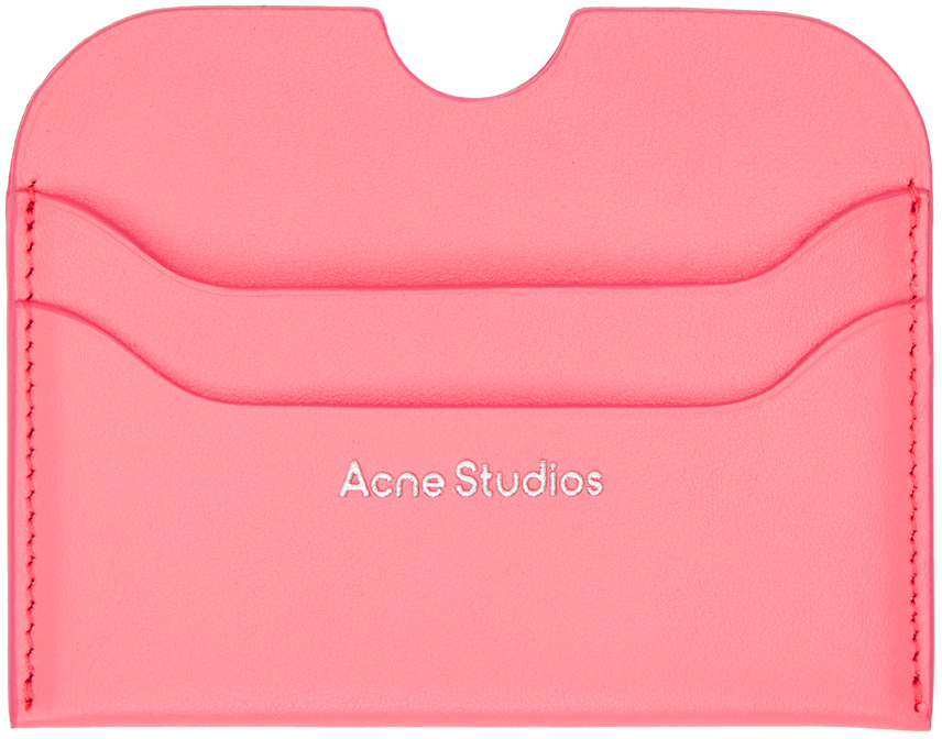 Shop Acne Studios Pink Slim Card Holder In Cjg Electric Pink