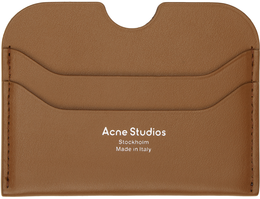 Shop Acne Studios Brown Slim Card Holder In 640 Camel Brown