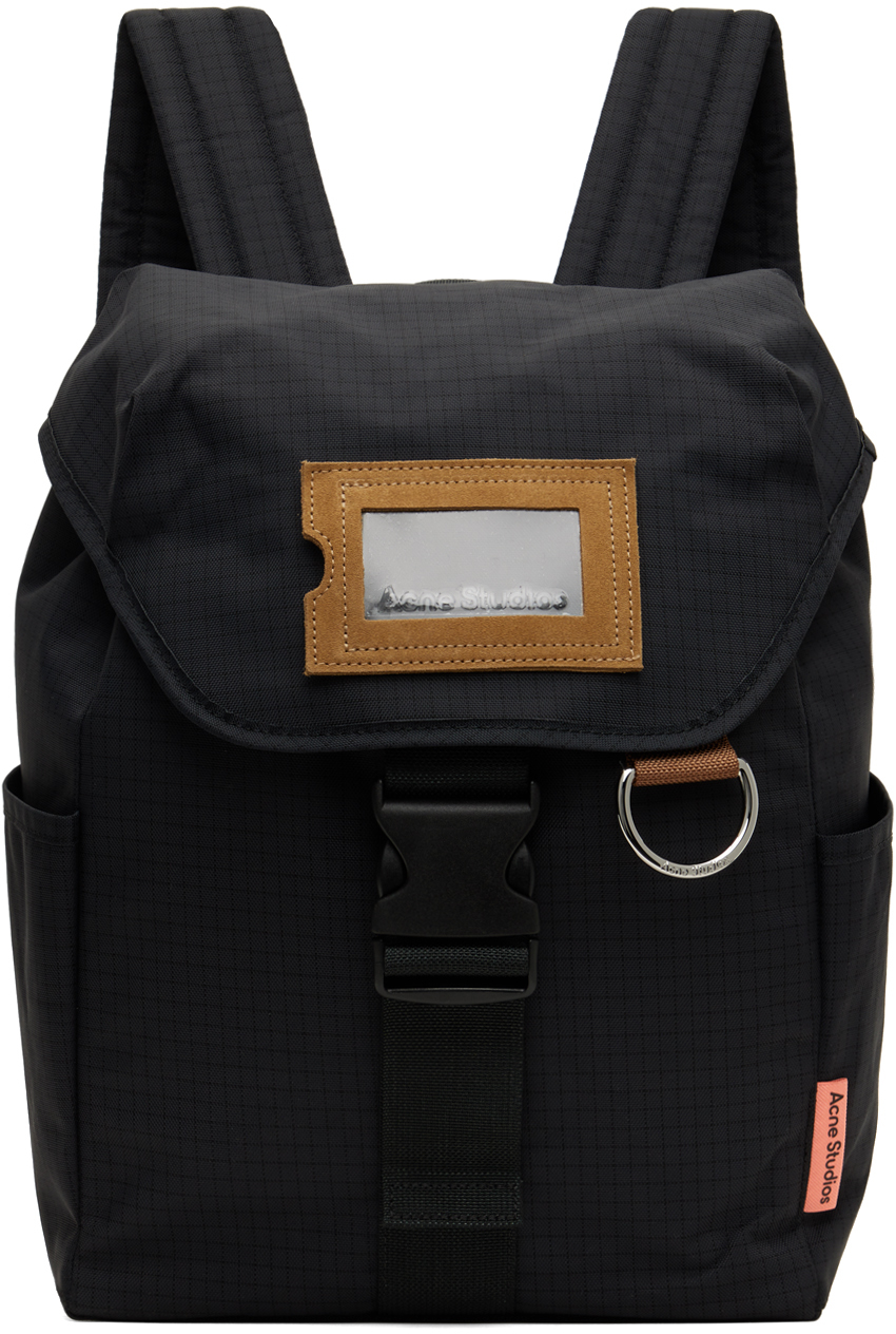 Black Ripstop Nylon Backpack