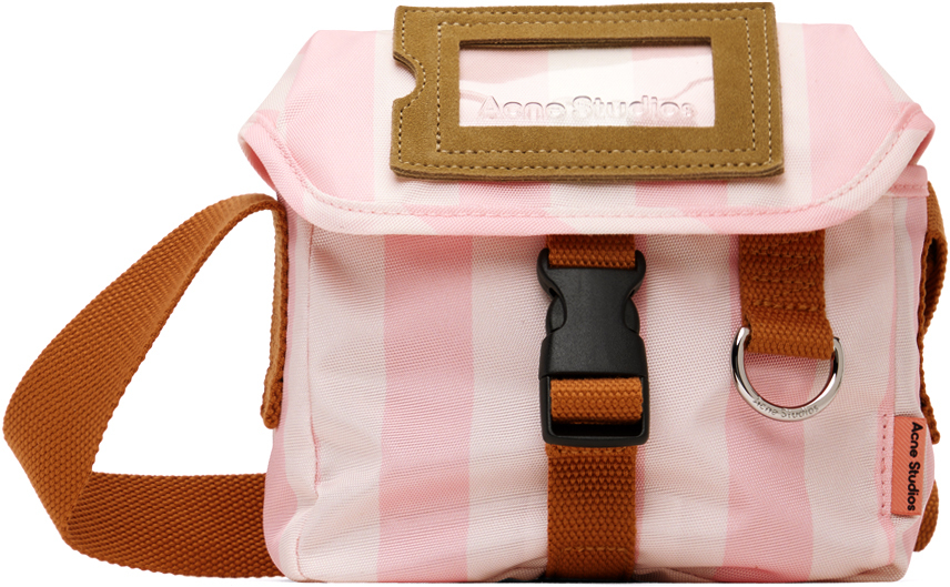 Shop Acne Studios Pink & Off-white Mini Messenger Bag In Cjk Light Pink