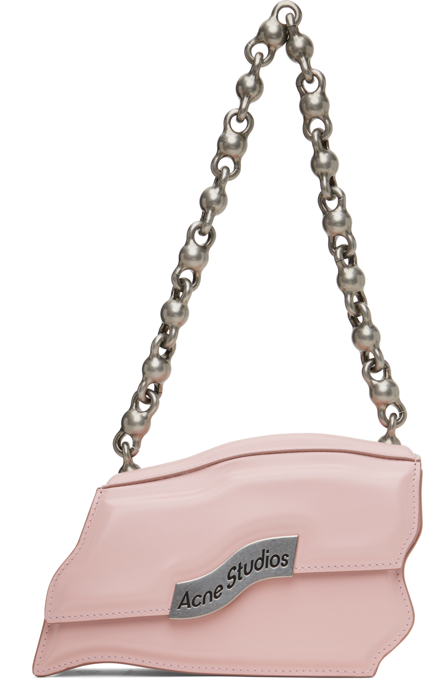Shop Acne Studios Pink Keisuke Otobe Edition Distortion Wavy Mini Bag In Bky Pastel Pink