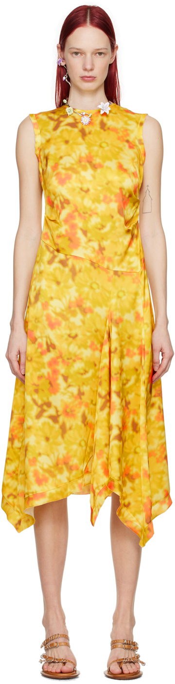 Yellow Sleeveless Midi Dress