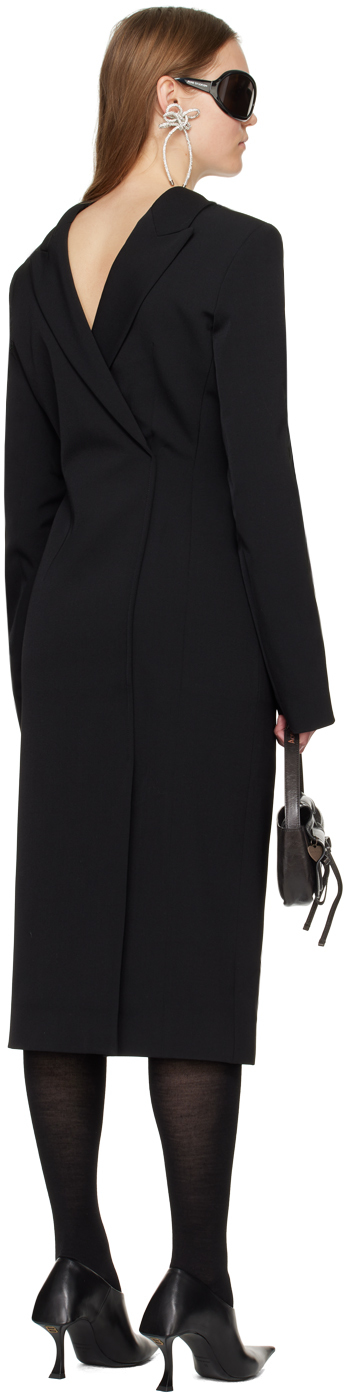 Acne Studios Black Tailored Midi Dress In 900 Black