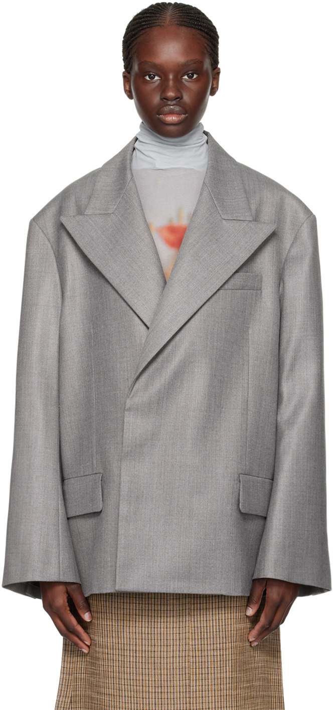 Gray Relaxed-Fit Blazer