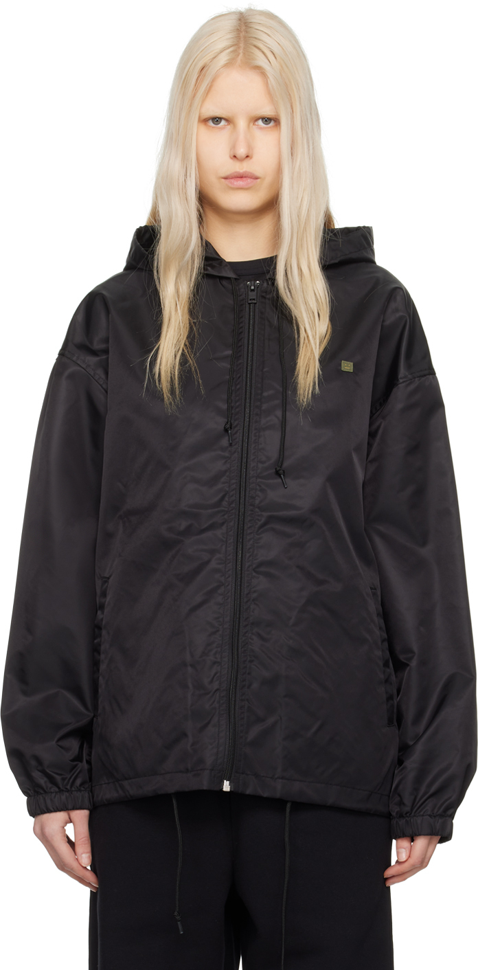 Shop Acne Studios Black Hooded Jacket In 900 Black