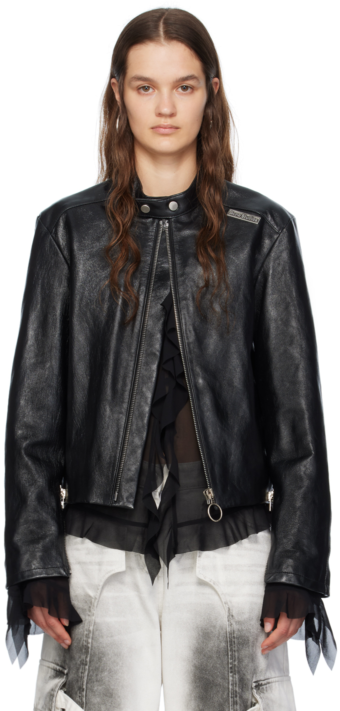 Black Hardware Leather Jacket