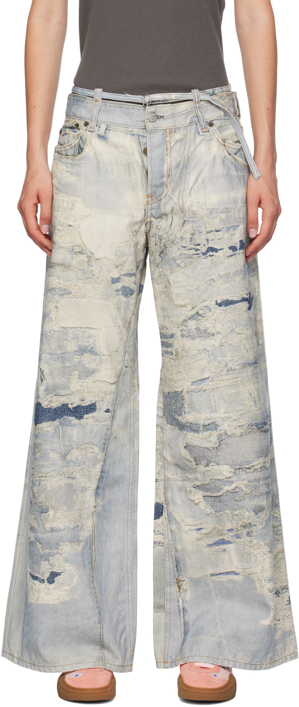 Shop Acne Studios Blue 2004 Loose Fit Jeans In 228 Light Blue
