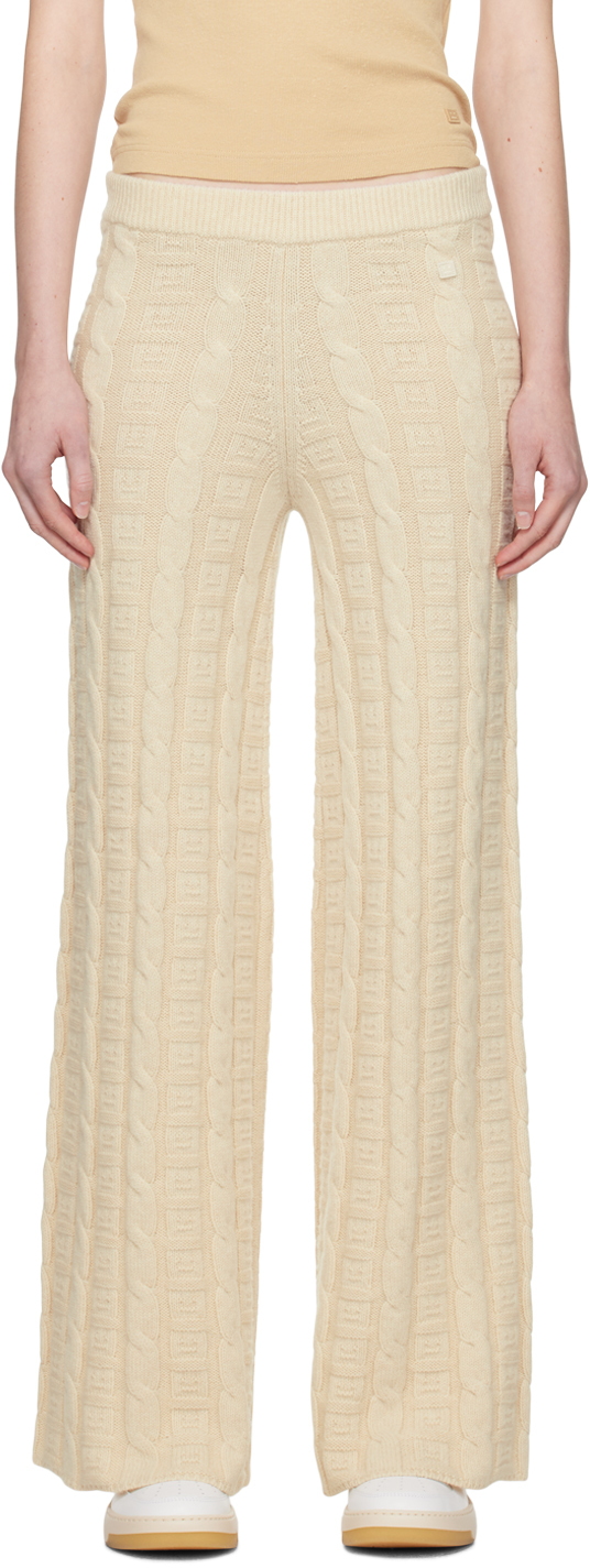 Beige Cable Trousers