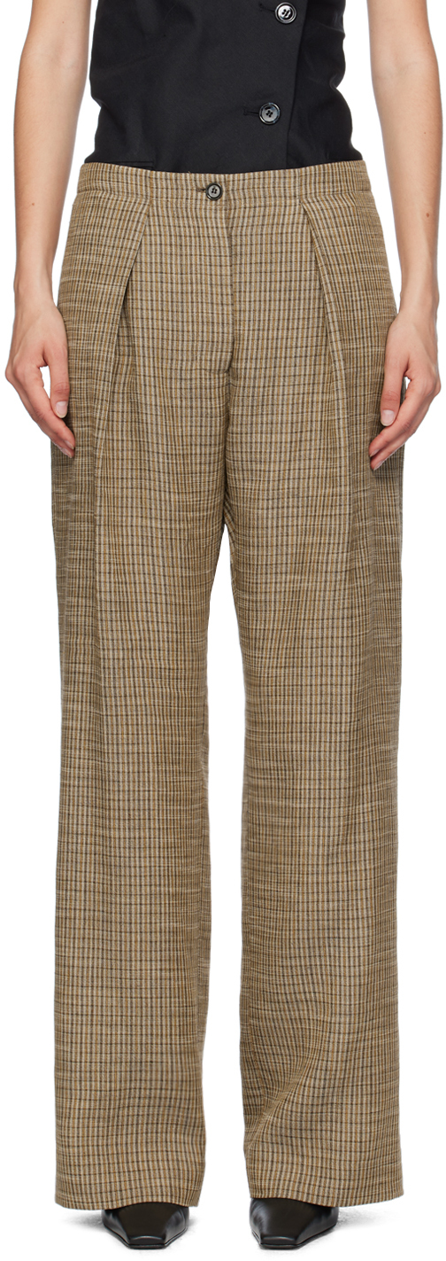 Buy Sojanya SOJANYA Men Black & Brown Checked Smart Fit Formal Trousers |  Find the Best Price Online in India