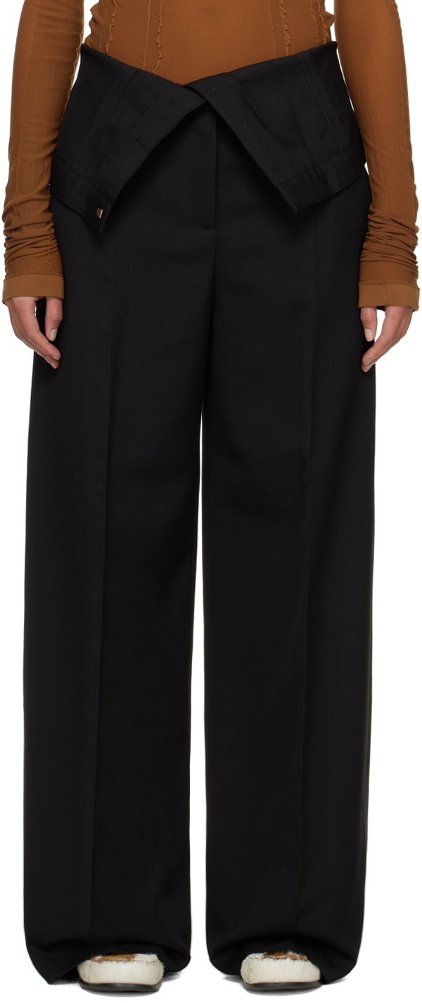 Men's Cotton Tailored Trousers - Black - Pangaia