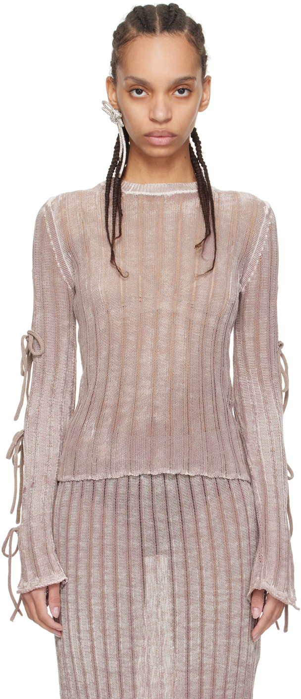 Shop Acne Studios Pink Knot Sweater In 416 Dusty Pink