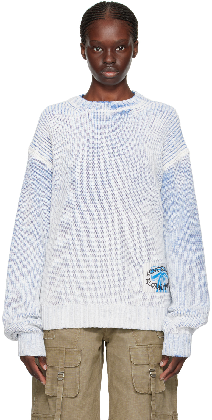 Blue & White Patch Sweater