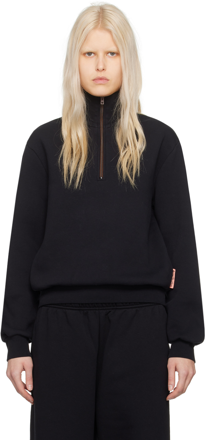 Acne Studios: Black Half-Zip Sweater | SSENSE