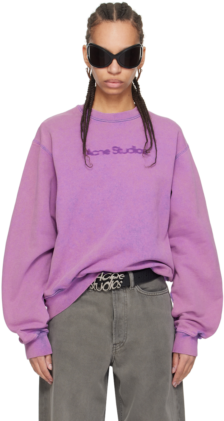 Shop Acne Studios Purple Blurred Sweatshirt In Add Bright Purple