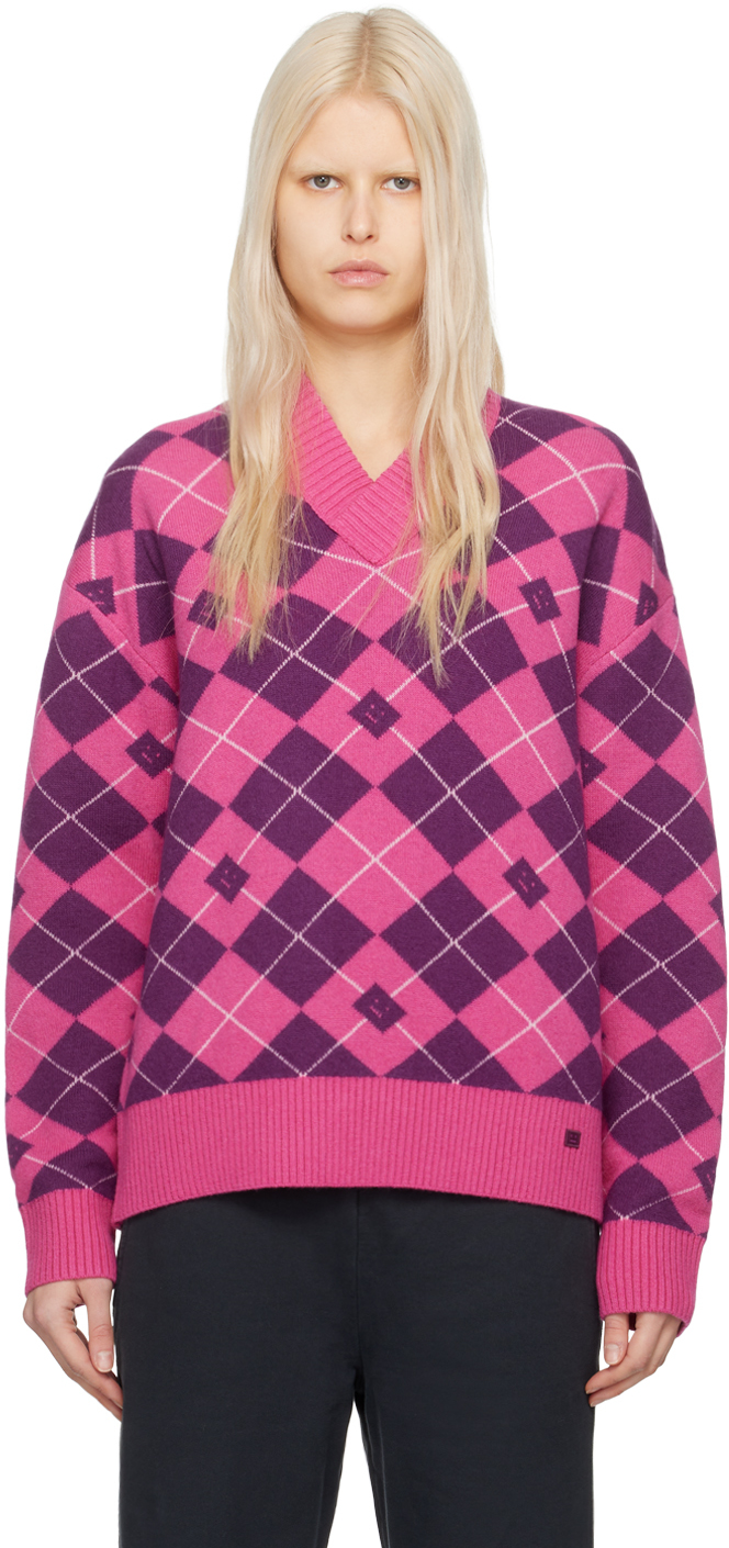 Pink & Purple Argyle Sweater