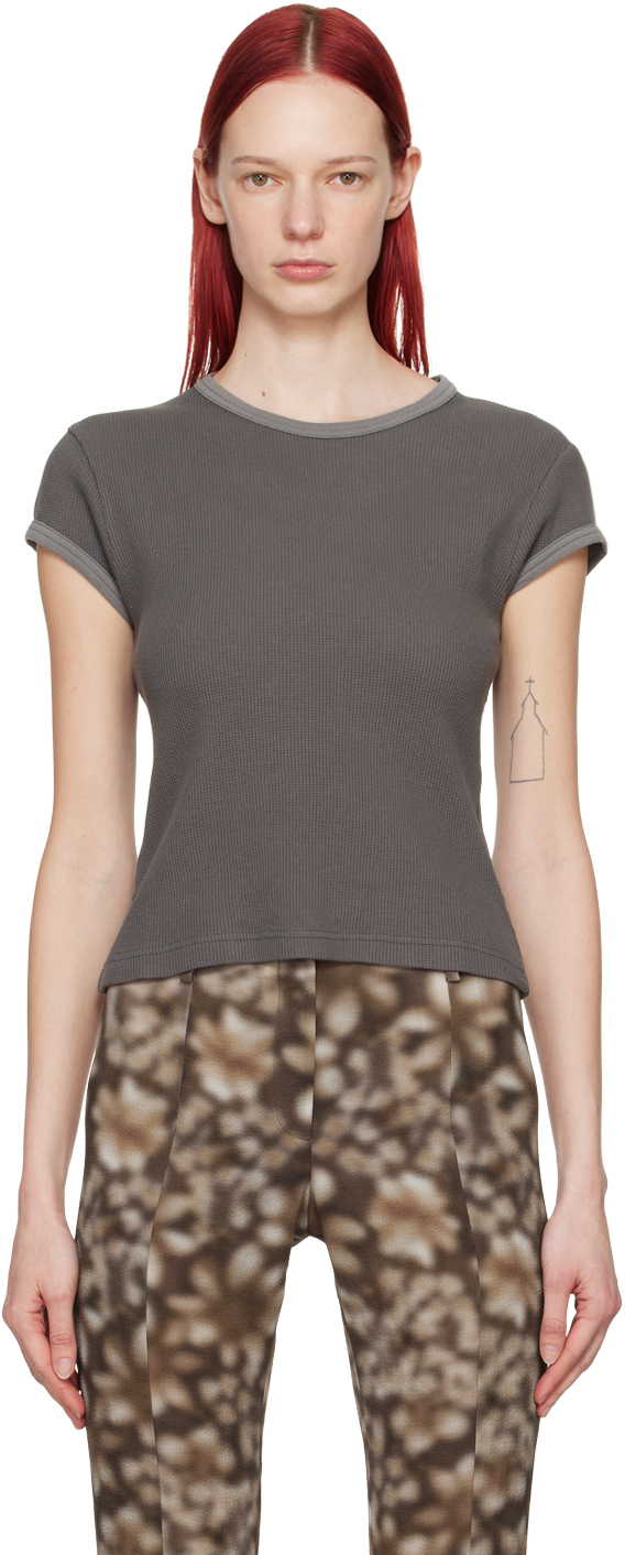 Acne Studios Gray Garment-dyed T-shirt In Djo Faded Grey