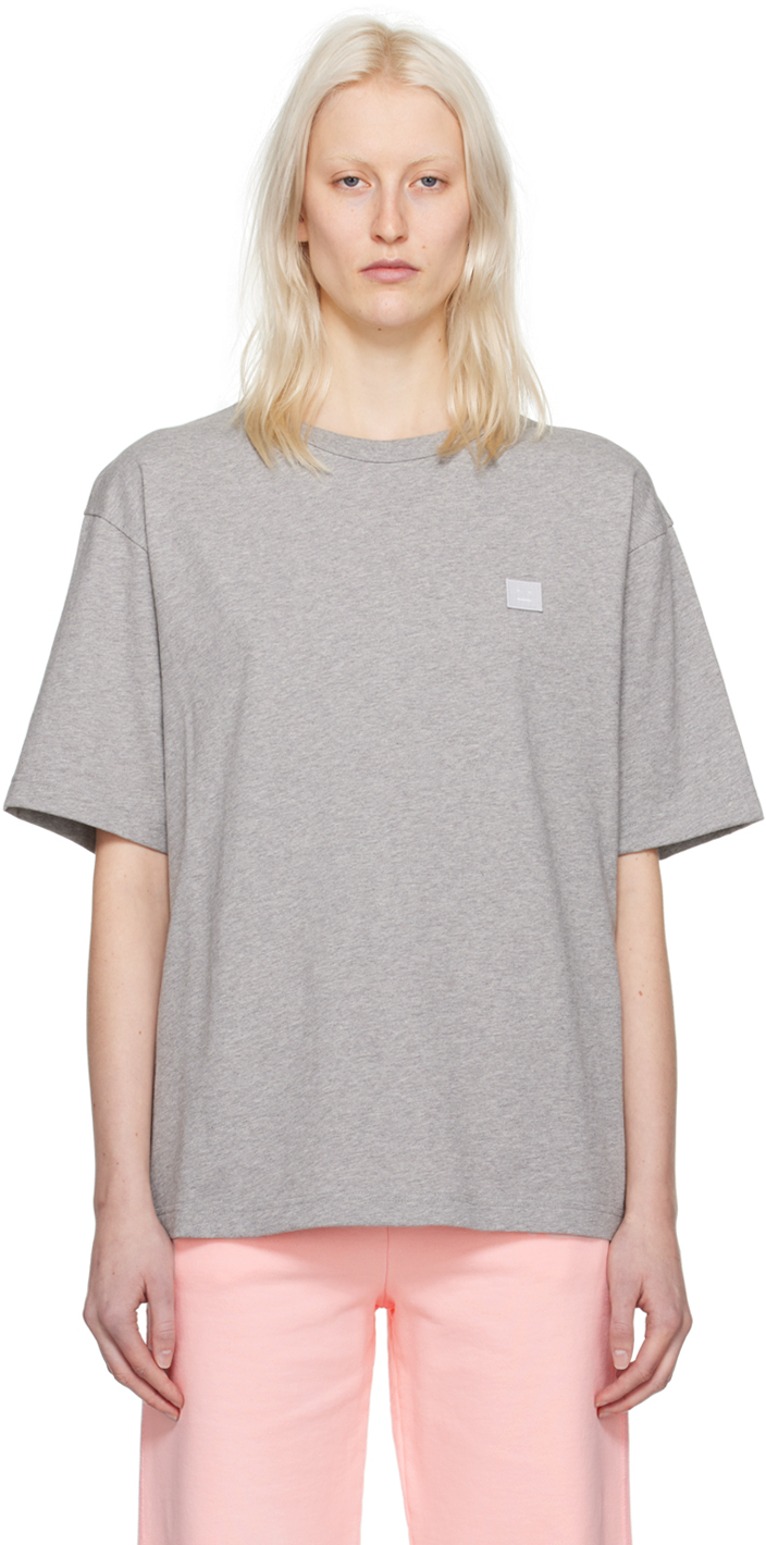 Acne Studios Gray Relaxed-fit T-shirt In X92 Light Grey Melan