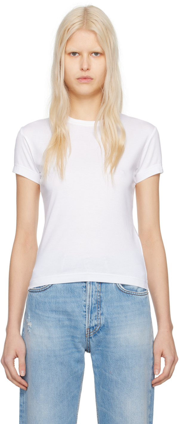 Acne Studios White Crewneck T-shirt In 183 Optic White