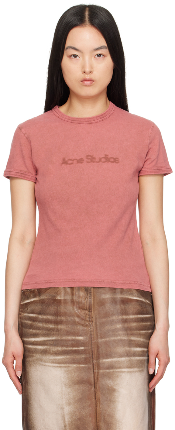 Shop Acne Studios Red Blurred T-shirt In Ctb Rust Red