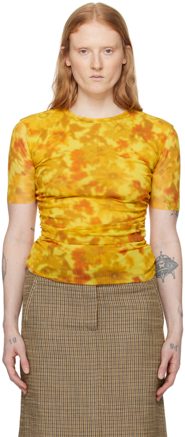 【関税込み】Acne Studios イエロー ルーシュ Tシャツ Acne Studiosのイエロー ルーシュ Tシャツがセール中