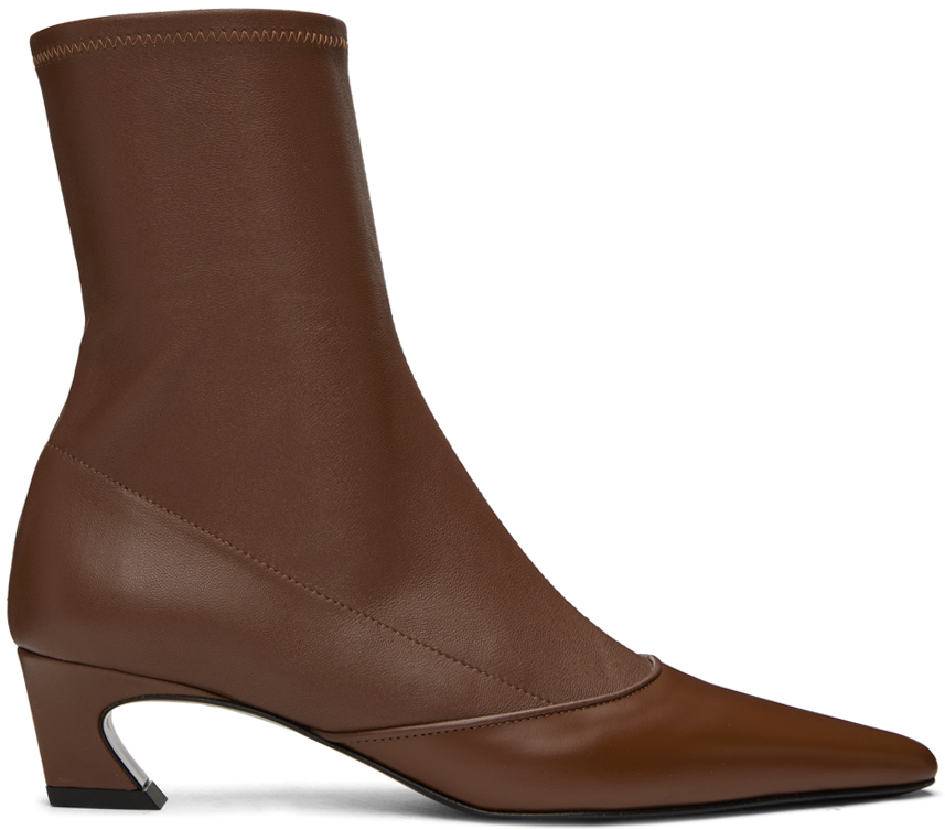 Shop Acne Studios Brown Heeled Ankle Boots In 295 Cognac Brown