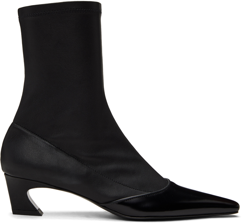 Shop Acne Studios Black Heeled Ankle Boots In 900 Black