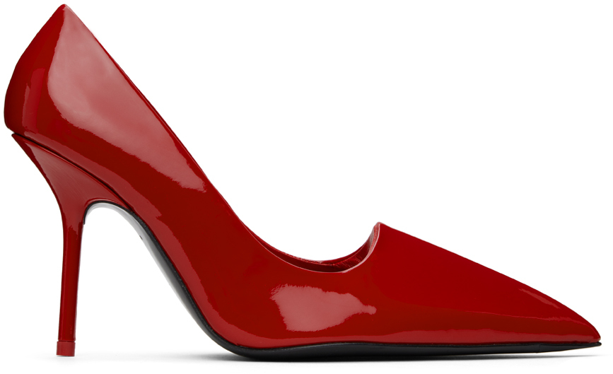 Shop Acne Studios Red Leather Heels In Ack Red