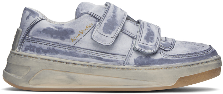 Shop Acne Studios Blue Velcro Strap Sneakers In D98 Midnight Blue