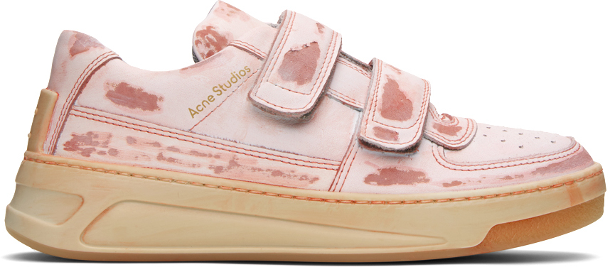 Shop Acne Studios Pink Velcro Strap Sneakers In Dbf Antique Pink