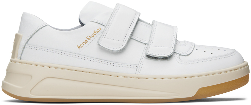 Acne Studios White Velcro Strap Sneakers In 100 White