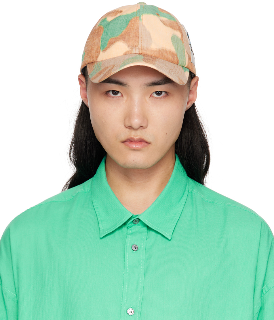 Brown & Green Printed Cap