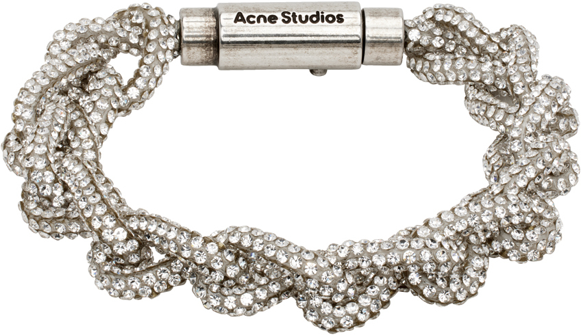 Silver Crystal Cord Bracelet
