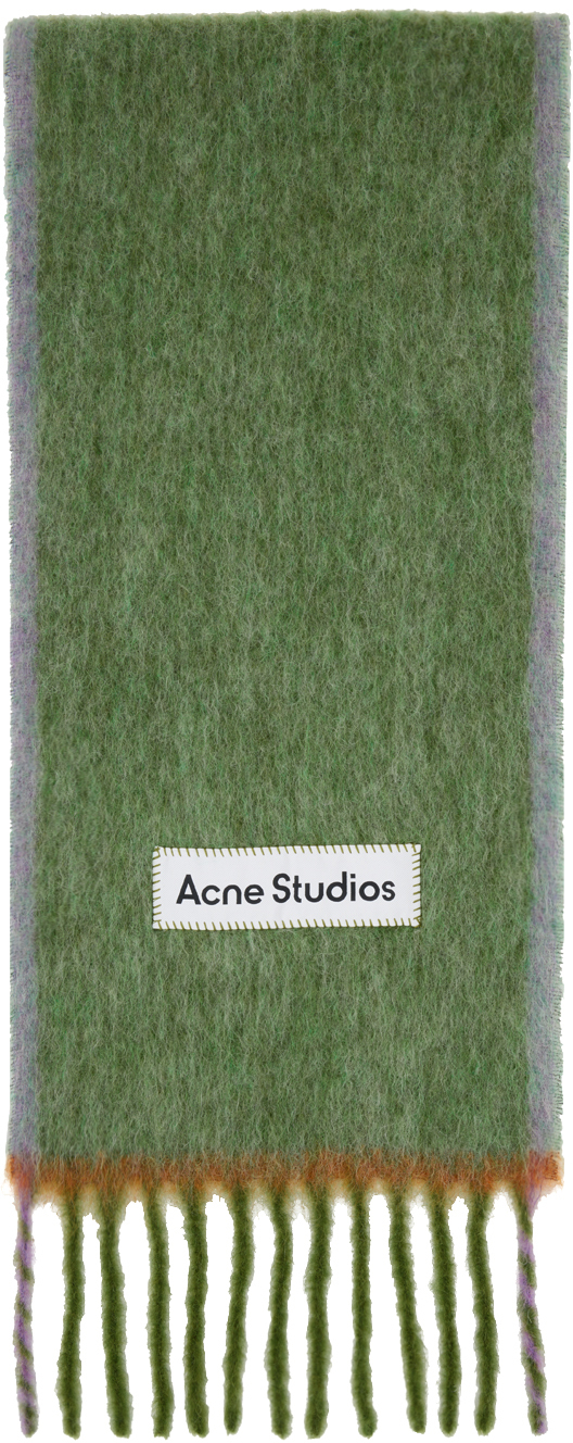 Acne Studios Green Narrow Scarf In Ca4 Grass Green