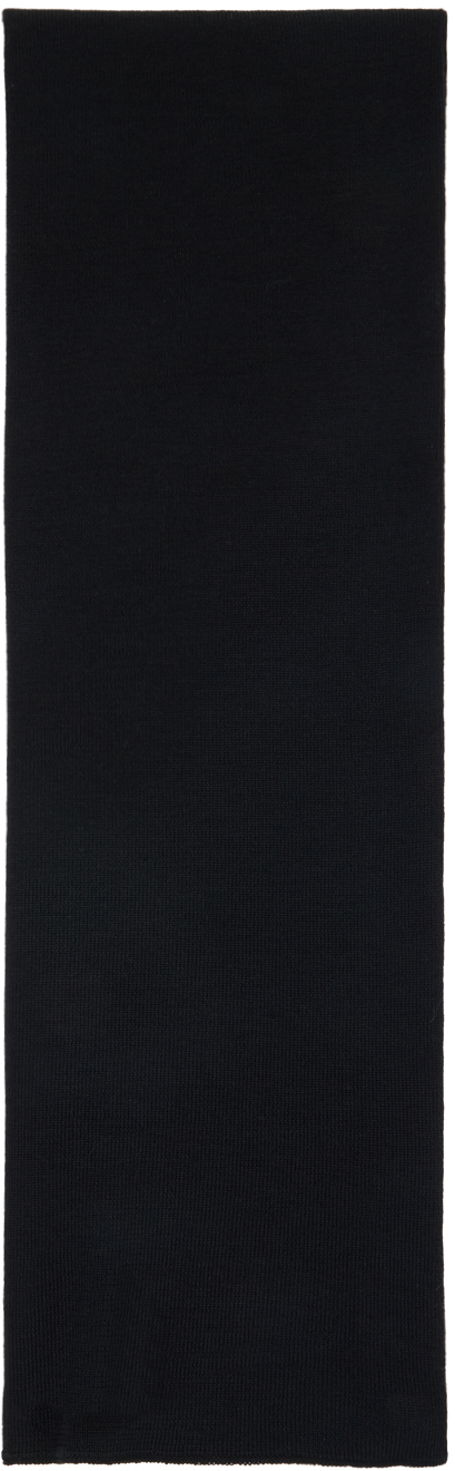 Shop Acne Studios Black Logo Embroidered Scarf In 900 Black