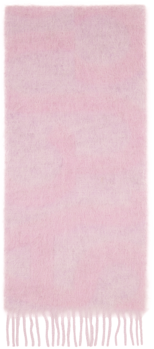 Shop Acne Studios Pink Logo Scarf In 415 Pink