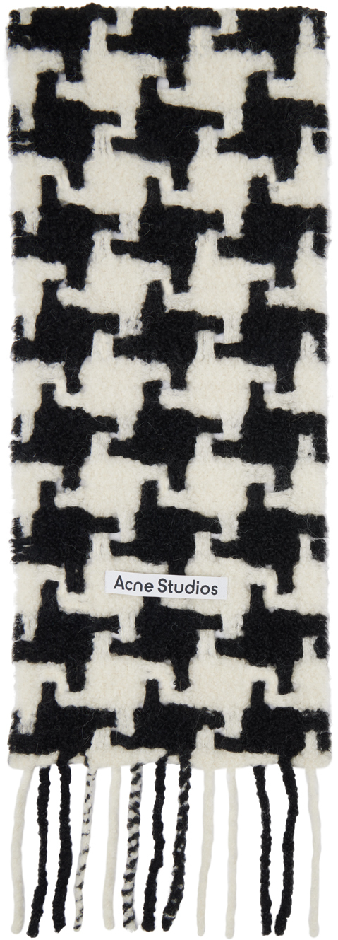 Acne Studios: ブラック＆ホワイト 千鳥格子 マフラー | SSENSE 日本